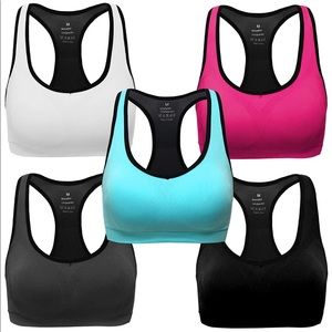 NWT Women Racerback Sports Bras 5 Pack